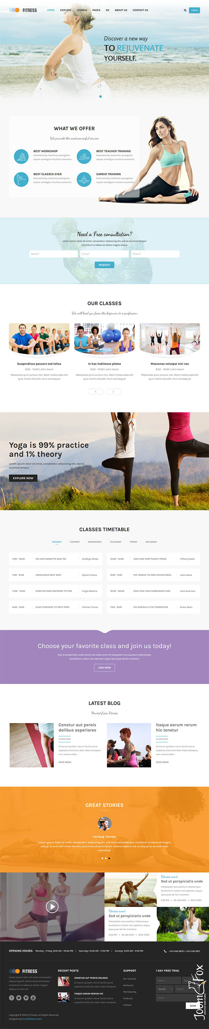 Joomla шаблон SmartAddons Fitness