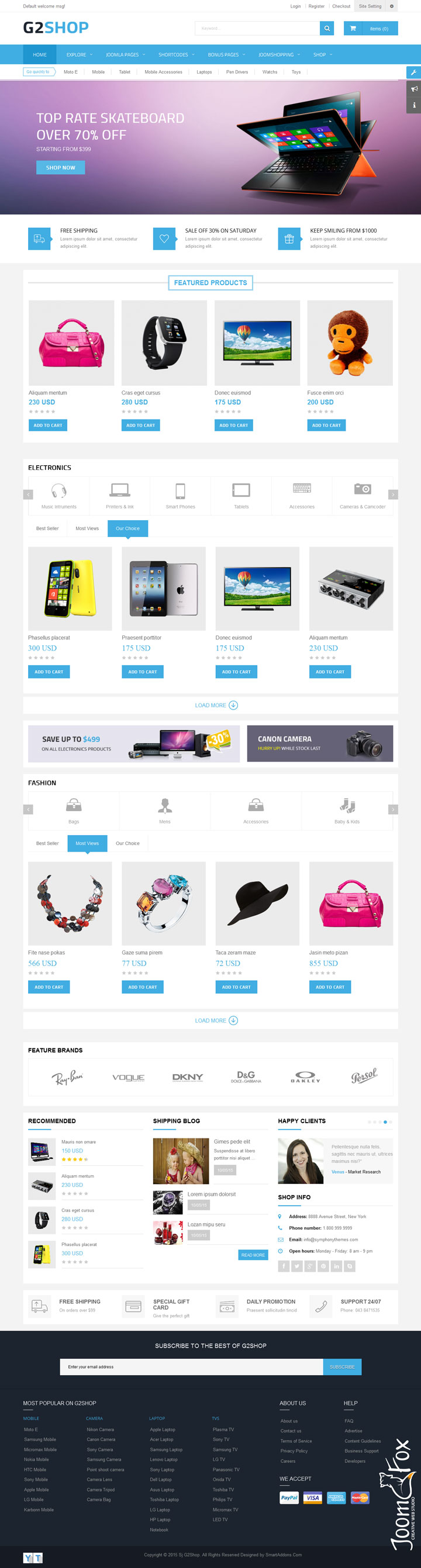 Joomla шаблон SmartAddons G2Shop