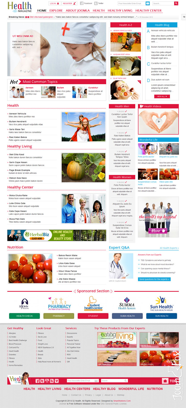 Joomla шаблон SmartAddons Health
