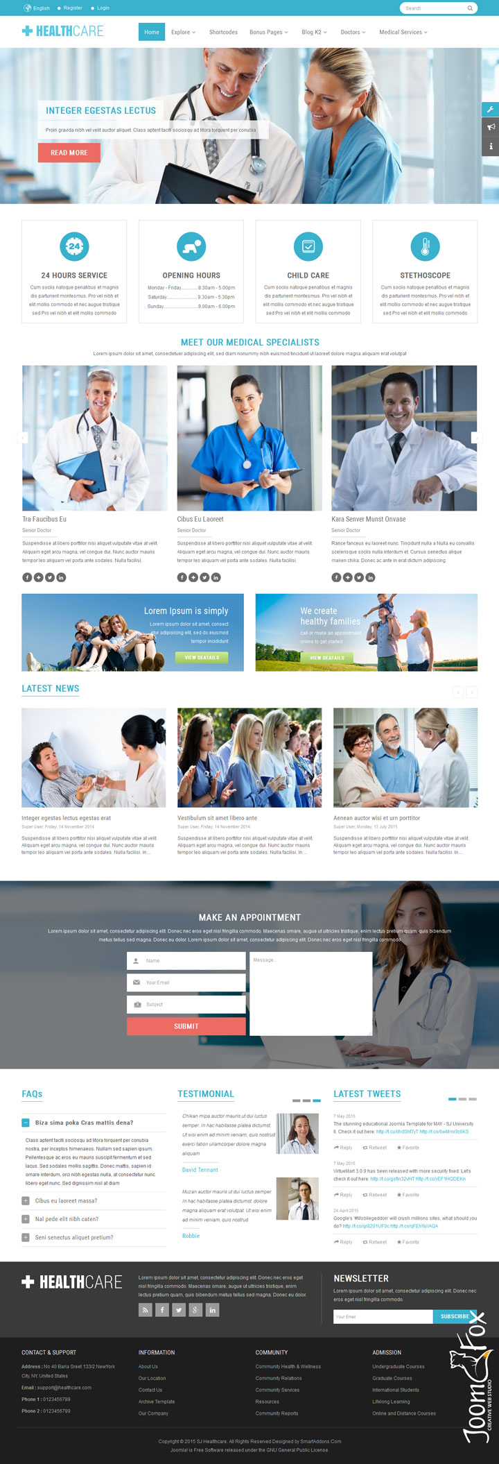 Joomla шаблон SmartAddons HealthCare