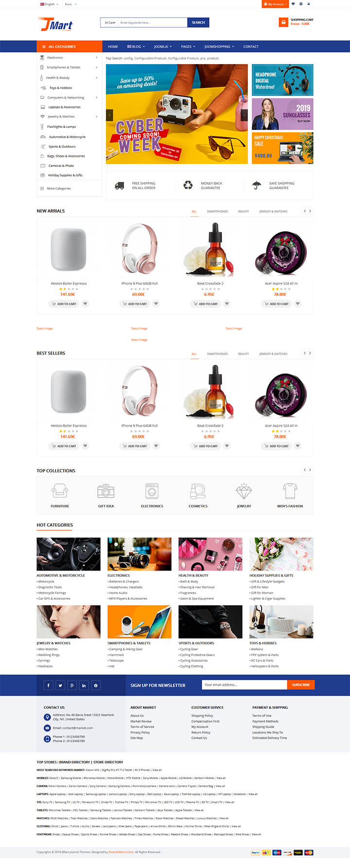 Joomla шаблон SmartAddons JMart 