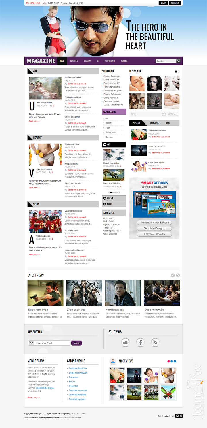 Joomla шаблон SmartAddons Magazine