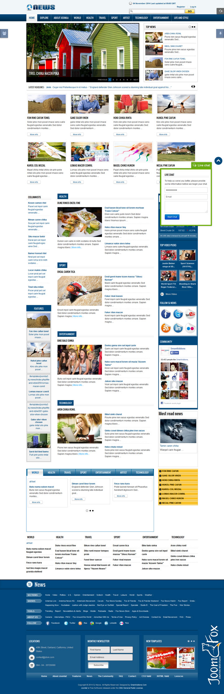 Joomla шаблон SmartAddons News