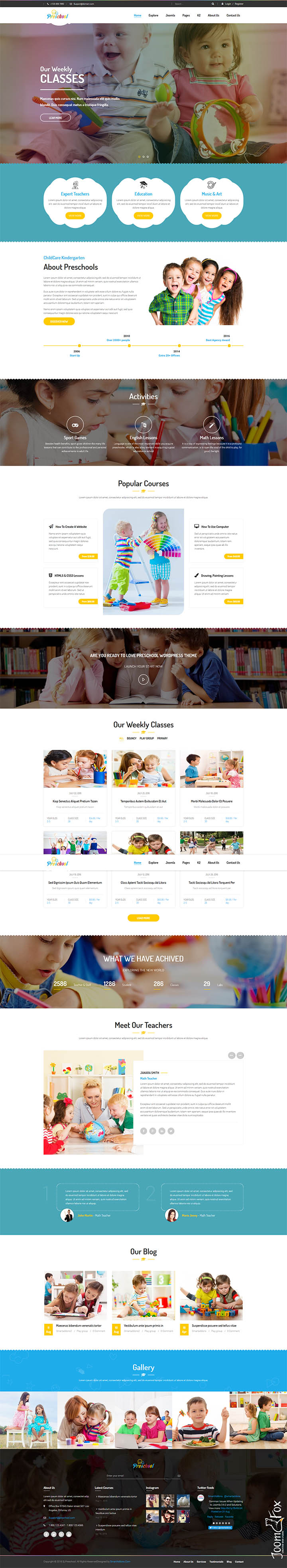 Joomla шаблон SmartAddons Preschool