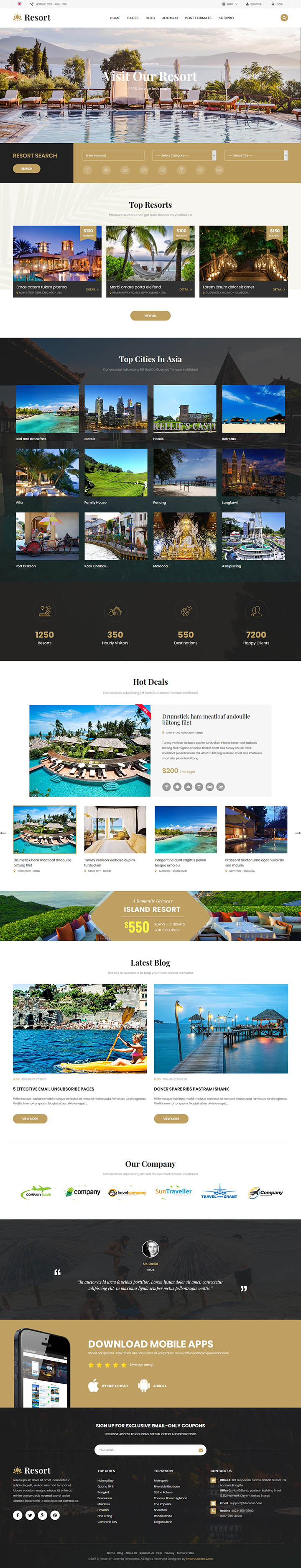 Joomla шаблон SmartAddons Resort II