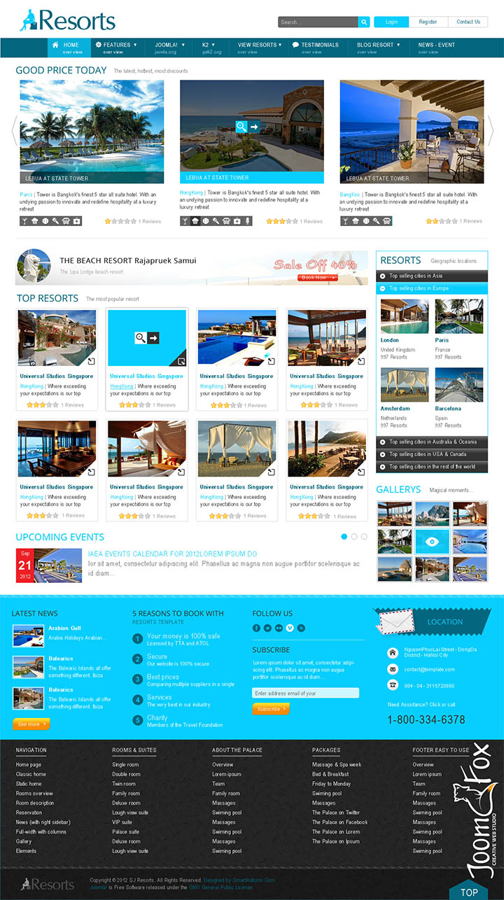 Joomla шаблон SmartAddons Resorts