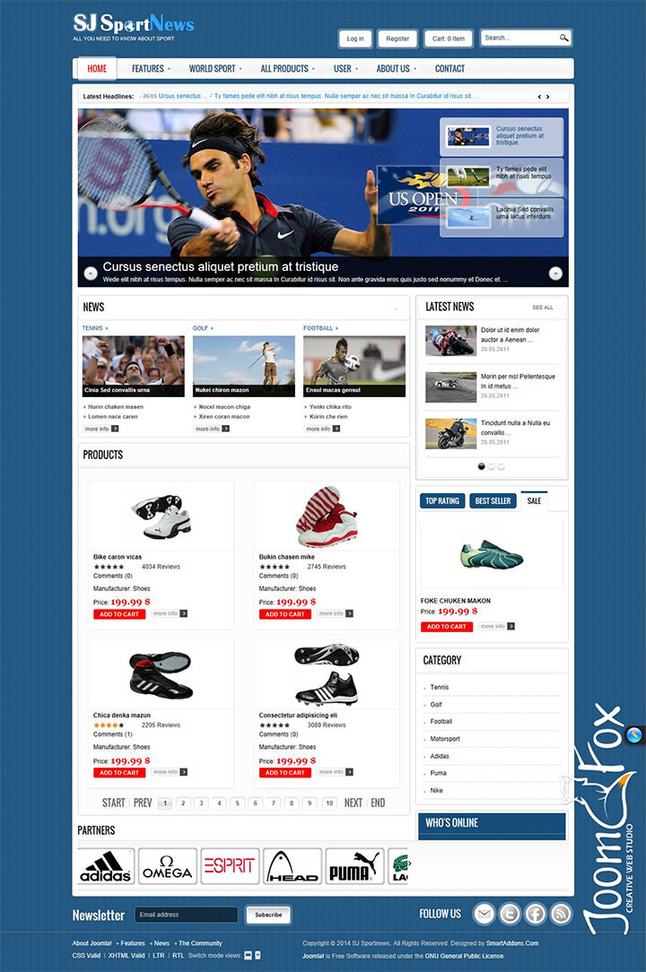 Шаблон SmartAddons Sport News Joomla шаблон SmartAddons Sport News