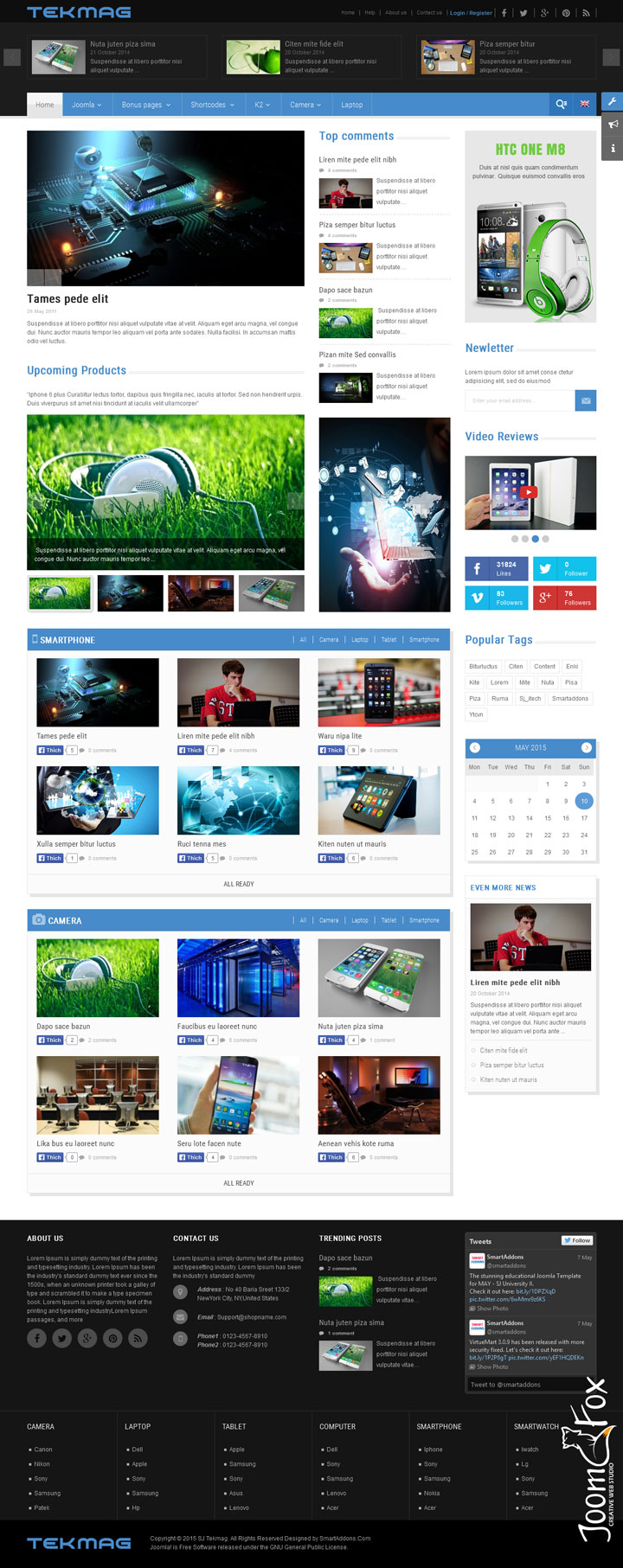 Joomla шаблон SmartAddons Tekmag