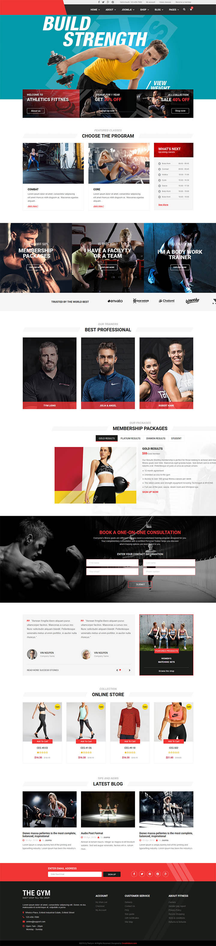 Joomla шаблон SmartAddons TheGym