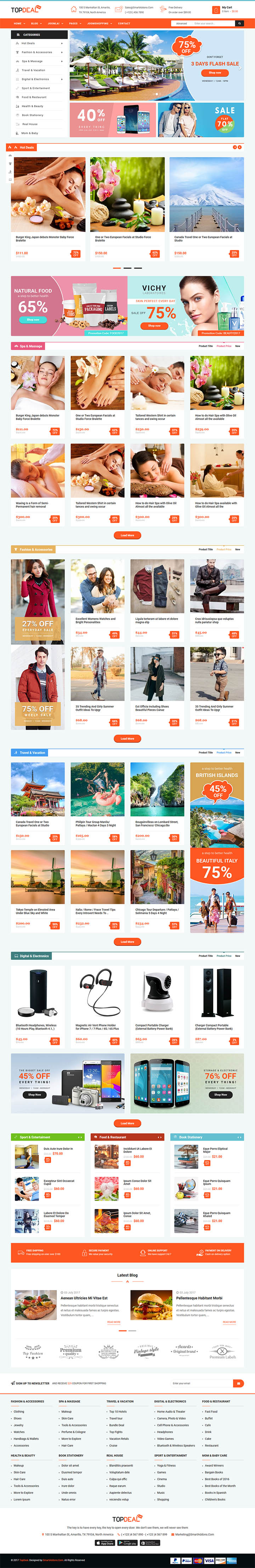 Шаблон SmartAddons TopDeal Joomla шаблон SmartAddons TopDeal