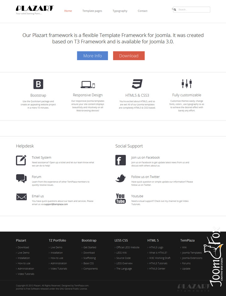 Joomla шаблон TemPlaza Plazart Blank