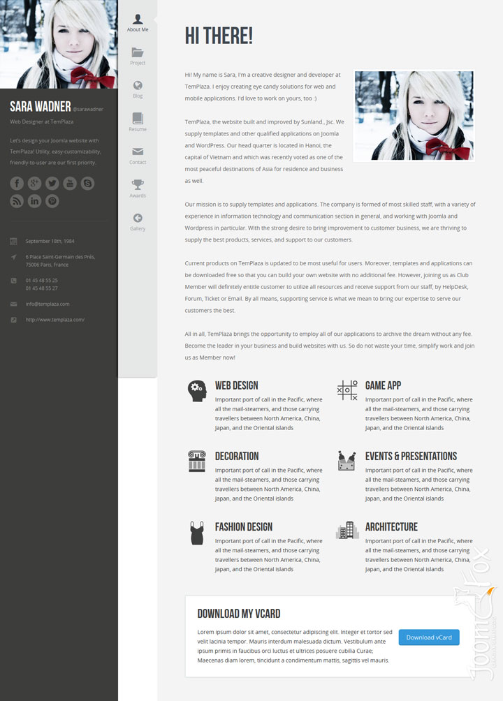 Joomla шаблон TemPlaza Profiler