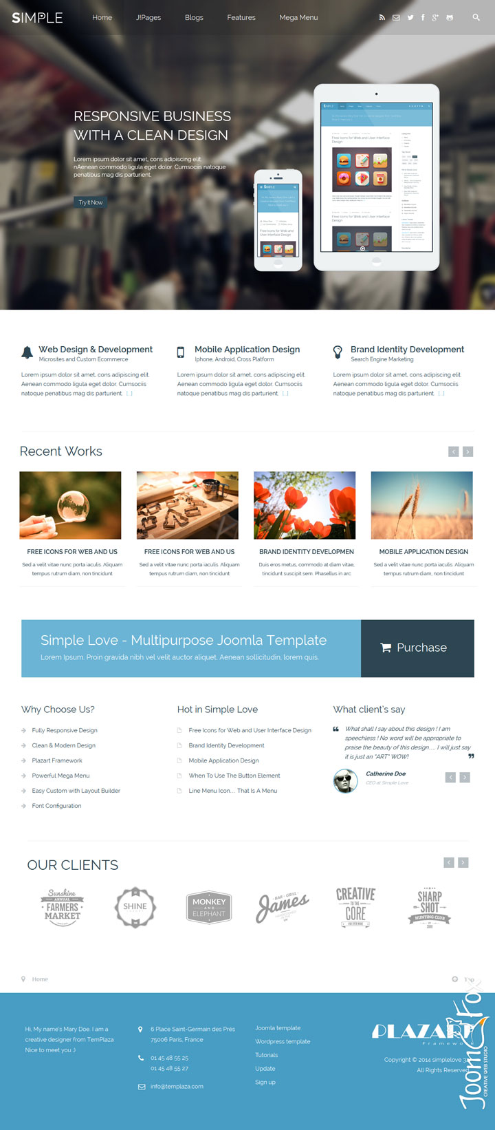 Joomla шаблон TemPlaza Simple Love