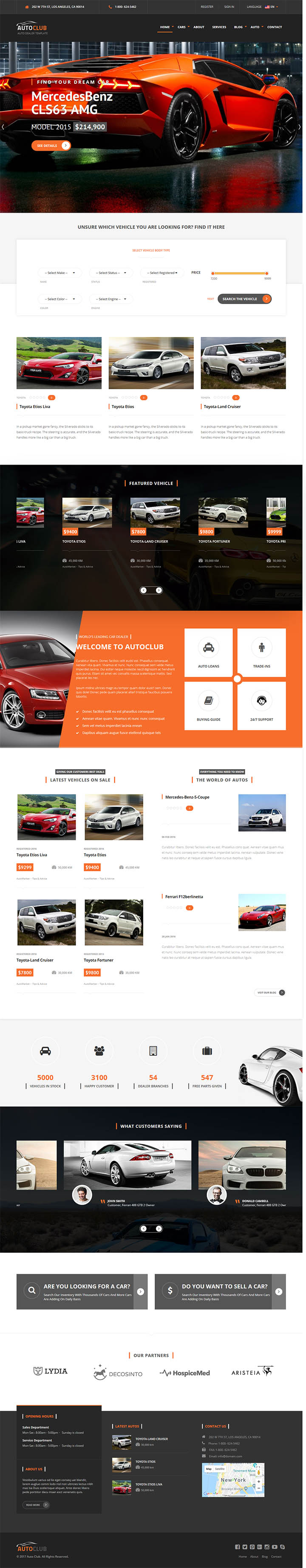 Joomla шаблон ThemeForest Auto Club