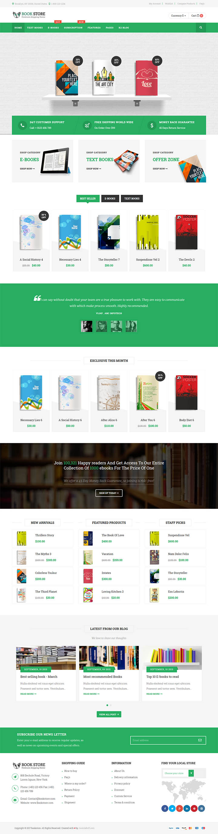 Joomla шаблон ThemeForest Bookstore