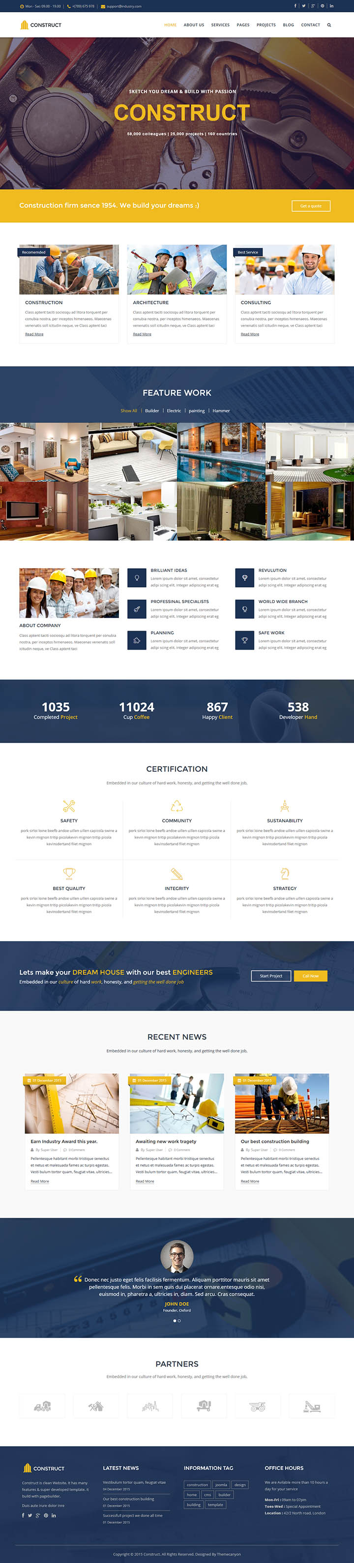 Joomla шаблон ThemeForest Construct