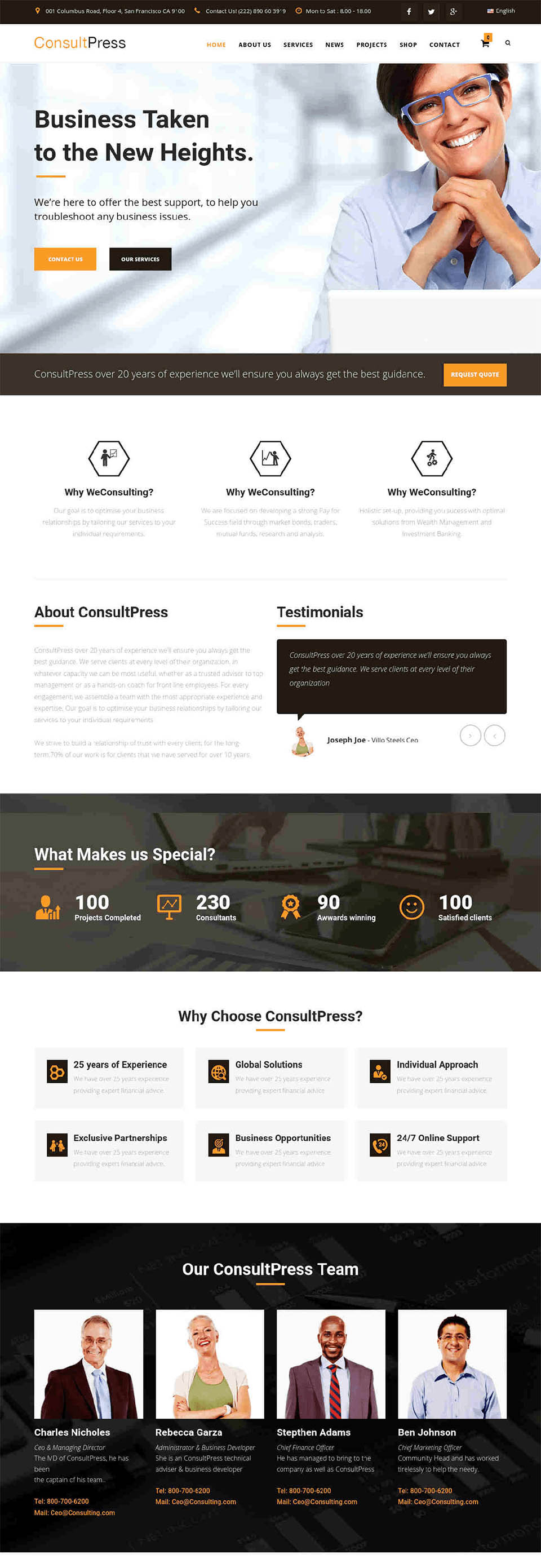 Joomla шаблон ThemeForest Consult Press