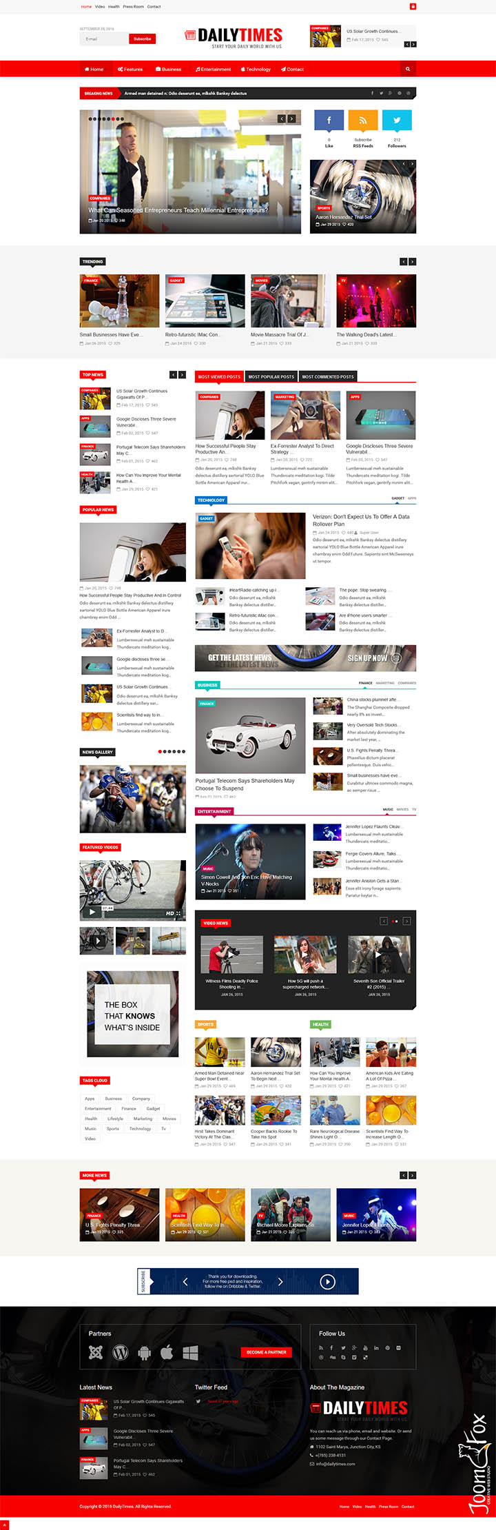 Joomla шаблон ThemeForest DailyTimes