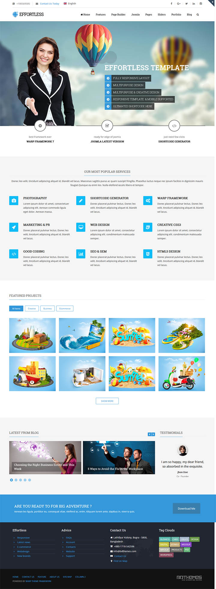 Joomla шаблон ThemeForest Effortless