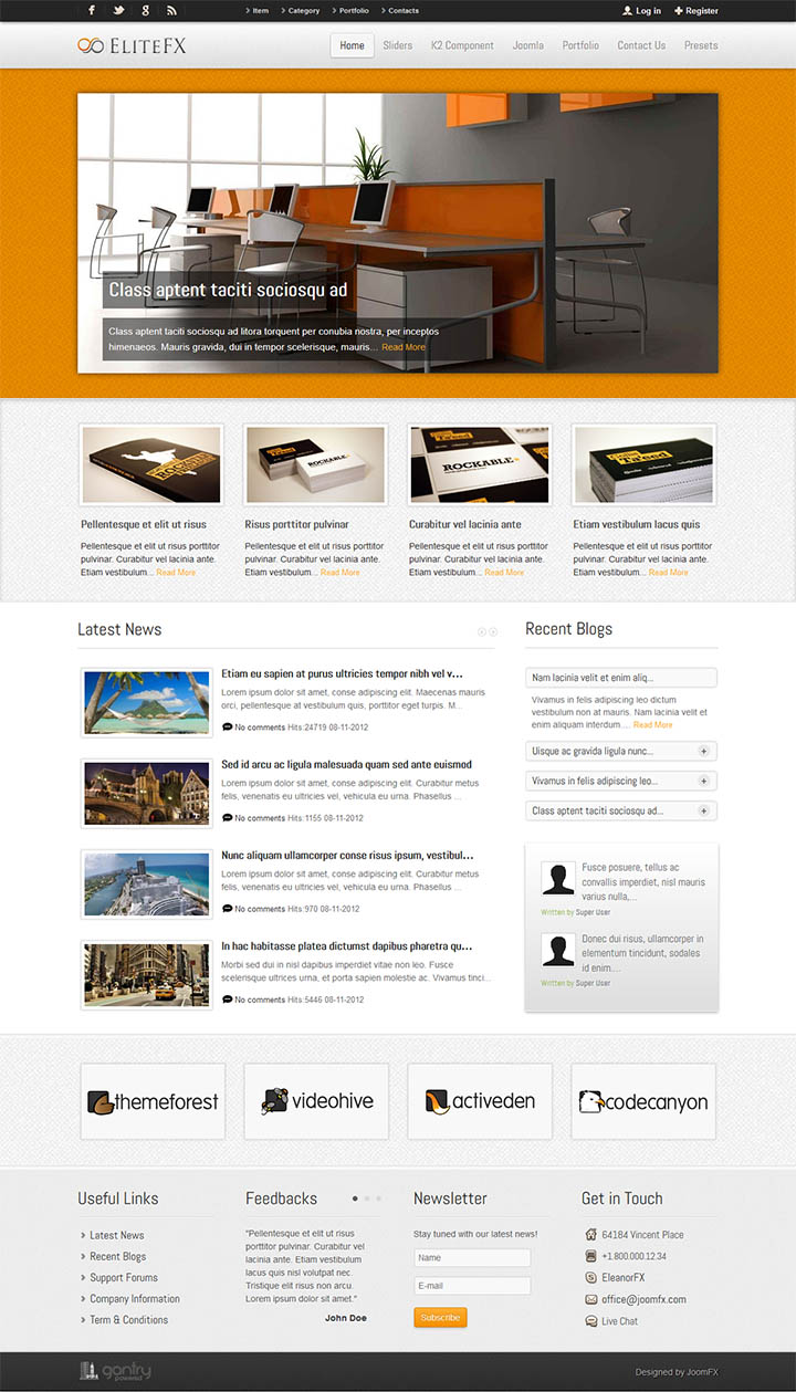 Joomla шаблон ThemeForest EliteFX