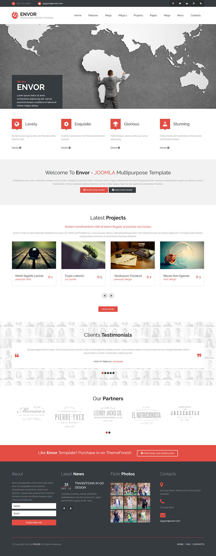 Joomla шаблон ThemeForest Envor