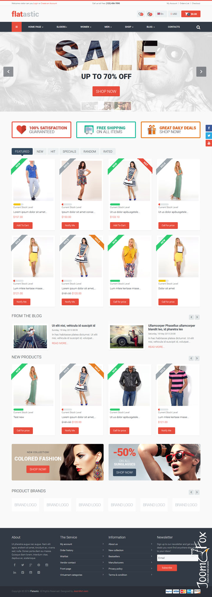 Joomla шаблон ThemeForest Flatastic