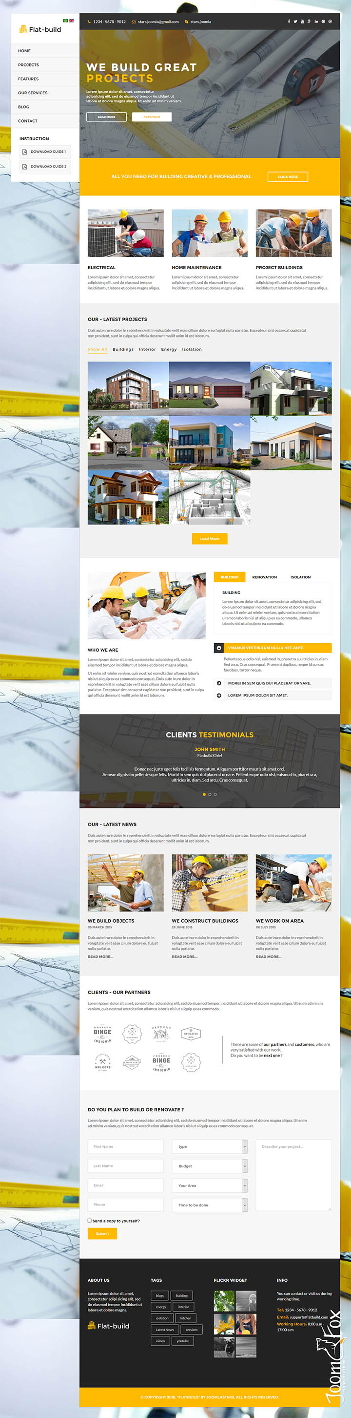 Joomla шаблон ThemeForest Flatbuild