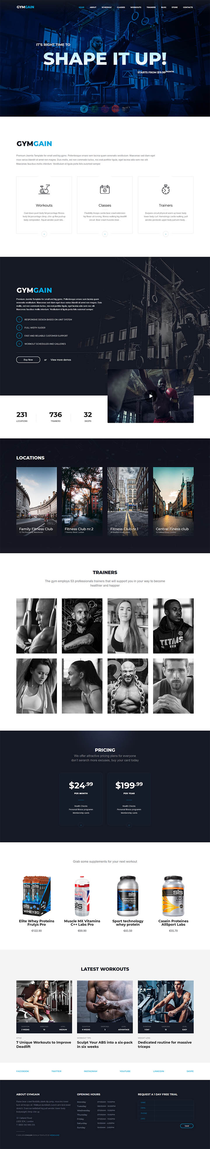 Joomla шаблон ThemeForest GymGain