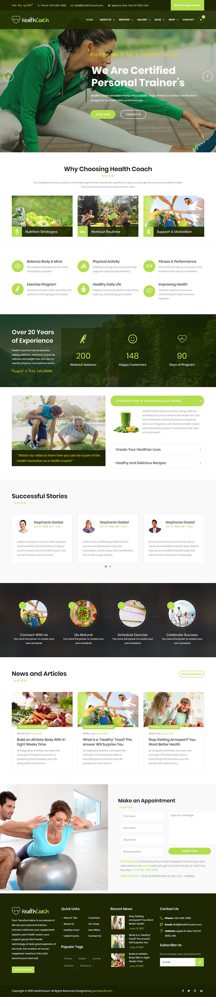 Joomla шаблон ThemeForest Health Coach