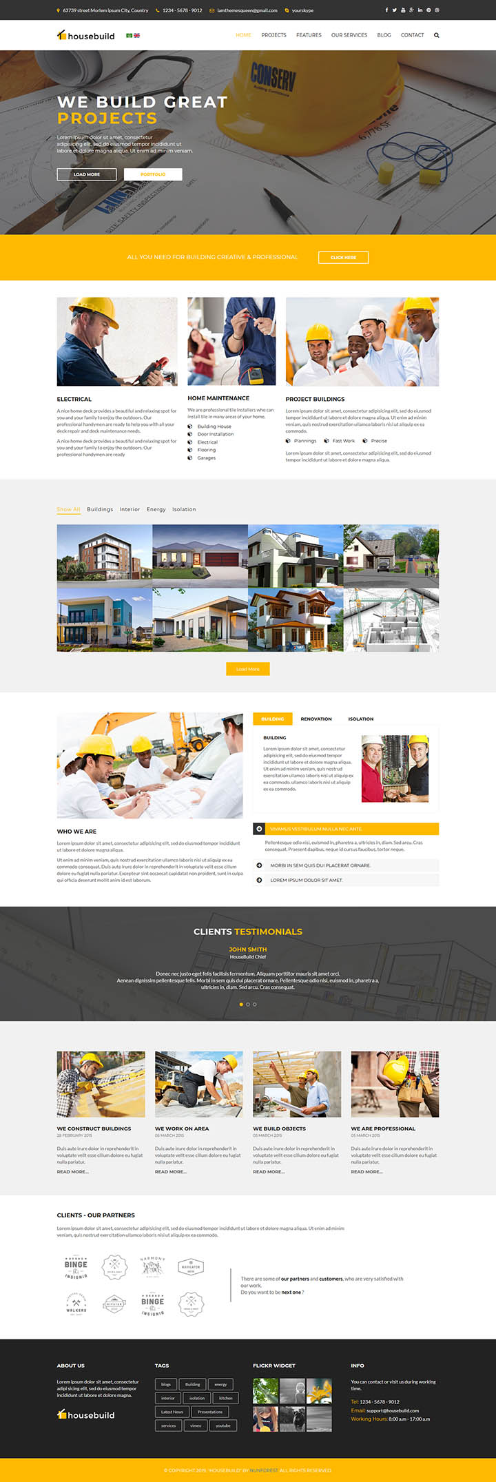 Joomla шаблон ThemeForest HouseBuild