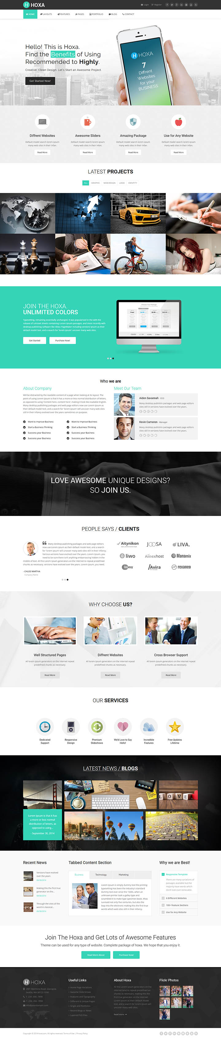 Joomla шаблон ThemeForest Hoxa