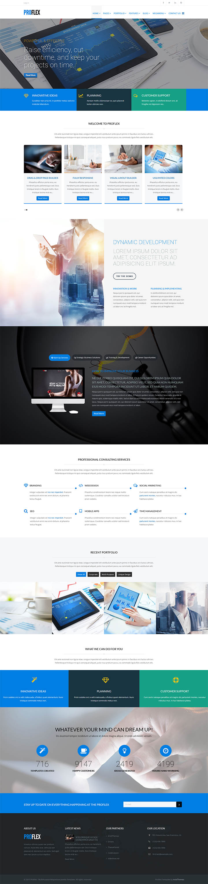 Joomla шаблон ThemeForest ProFlex