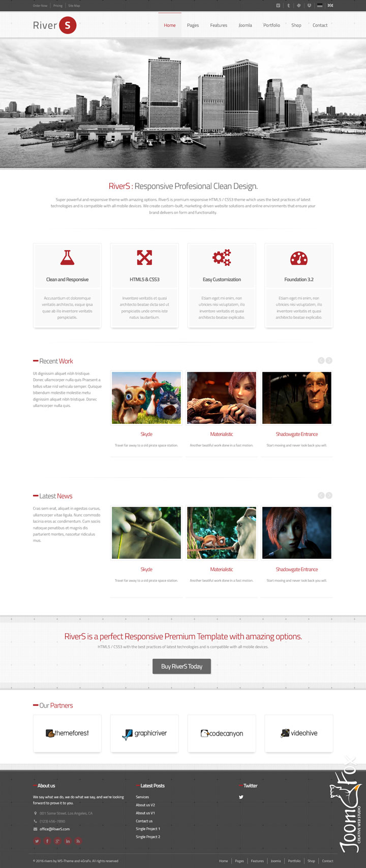 Joomla шаблон ThemeForest RiverS