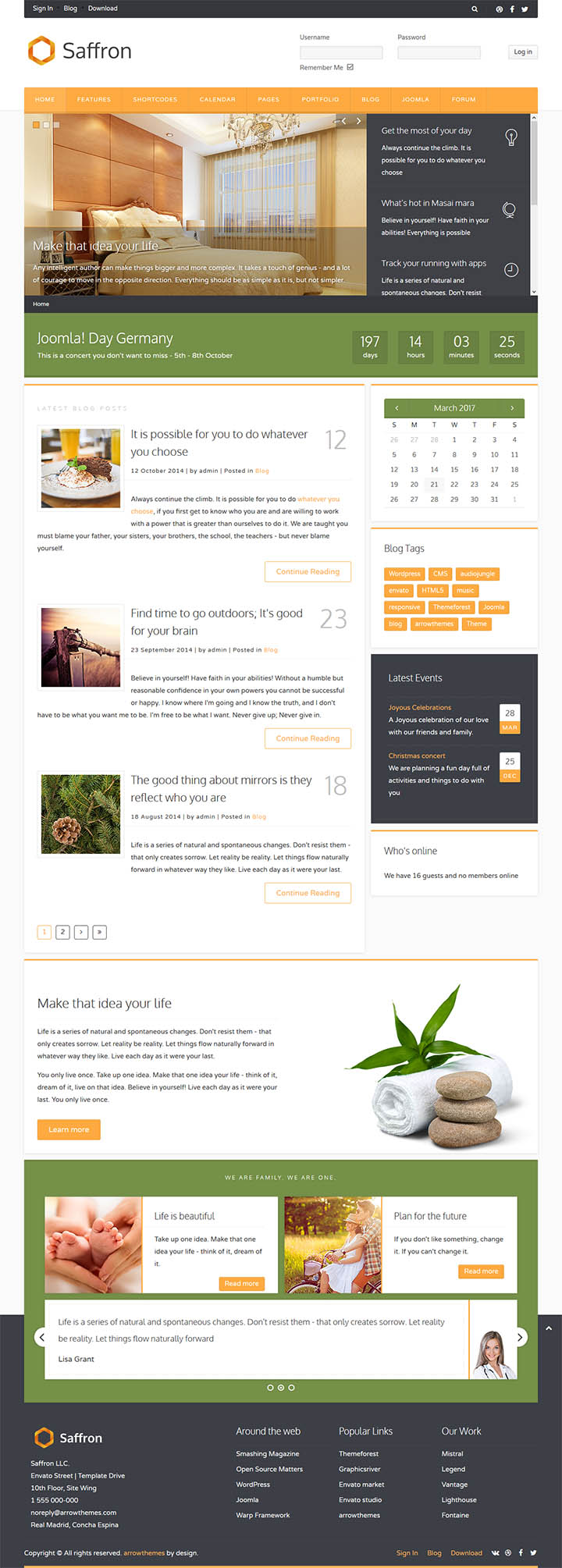 Joomla шаблон ThemeForest Saffron