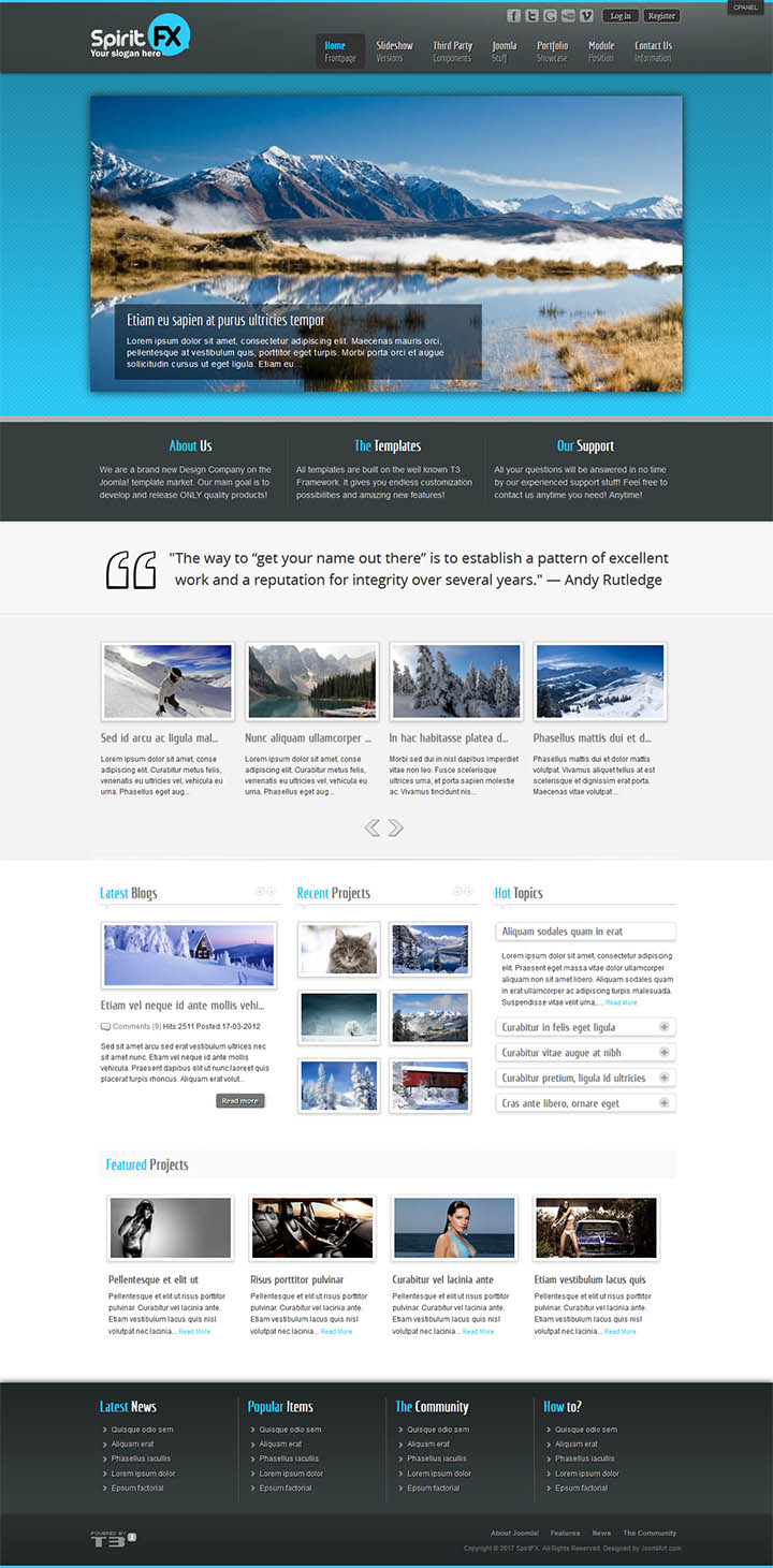 Joomla шаблон ThemeForest SpiritFX