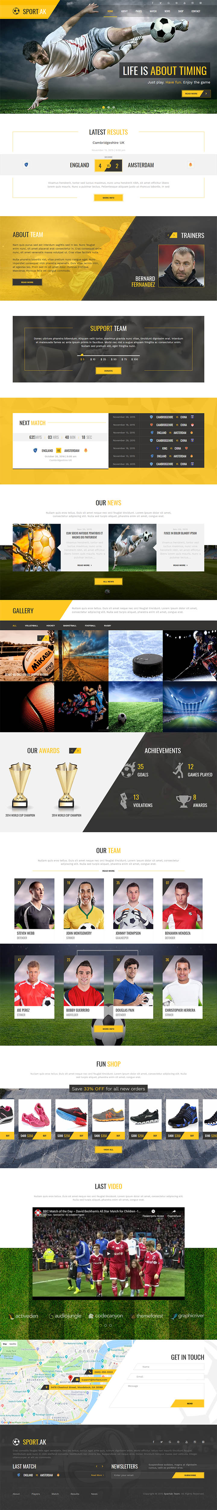 Шаблон ThemeForest Sport.AK Joomla шаблон ThemeForest Sport.AK