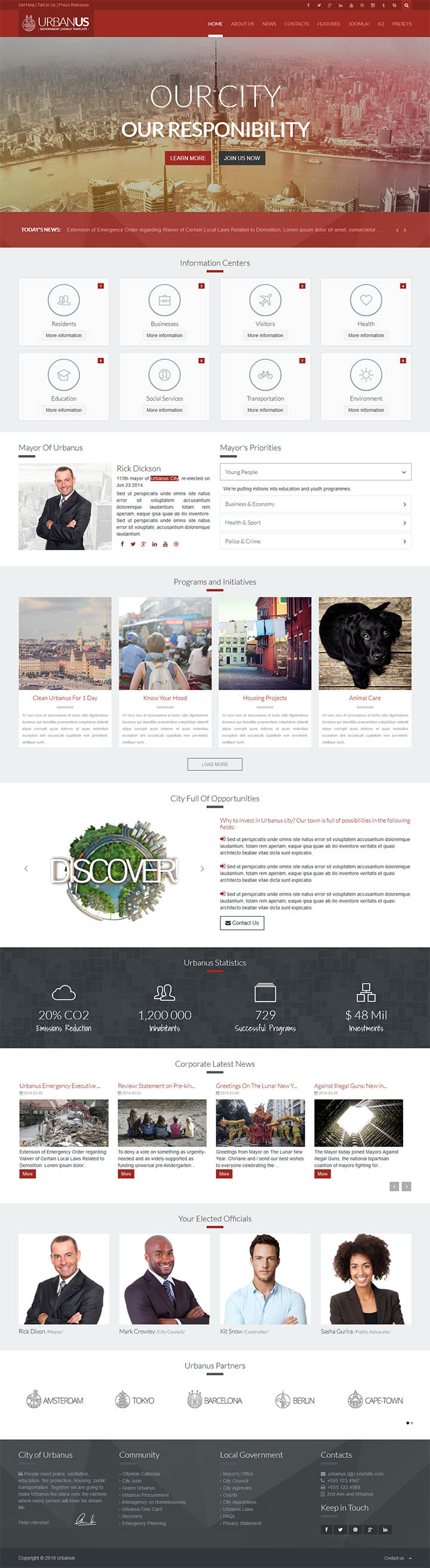 Joomla шаблон ThemeForest Urbanus