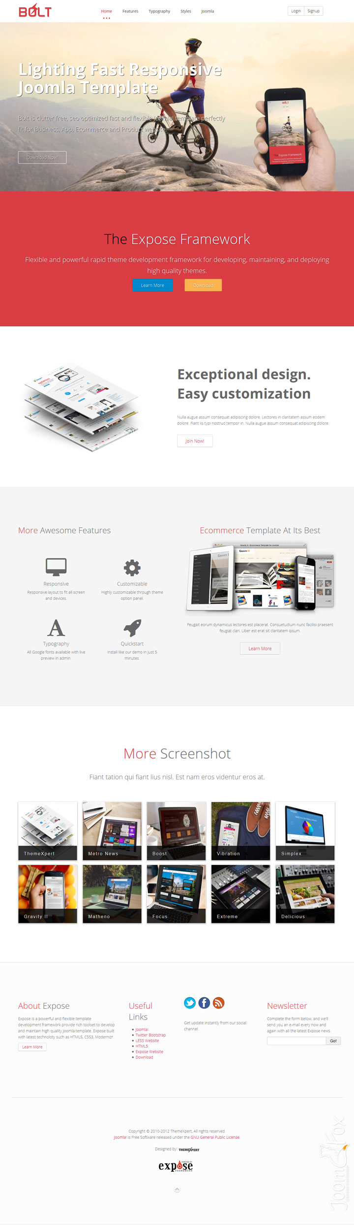 Joomla шаблон ThemeXpert Bolt