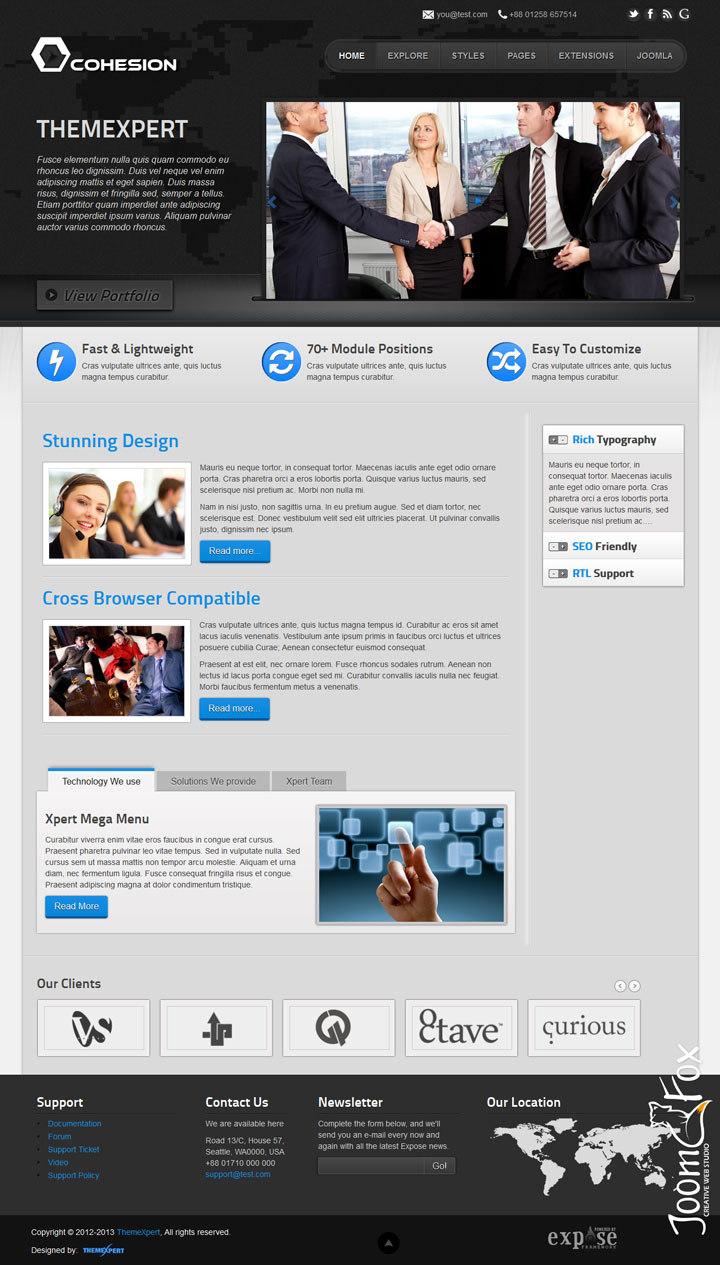 Joomla шаблон ThemeXpert Cohesion