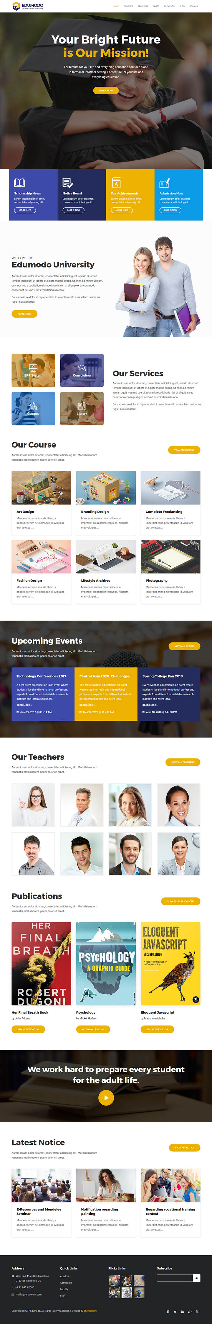 Joomla шаблон ThemeXpert Edumodo