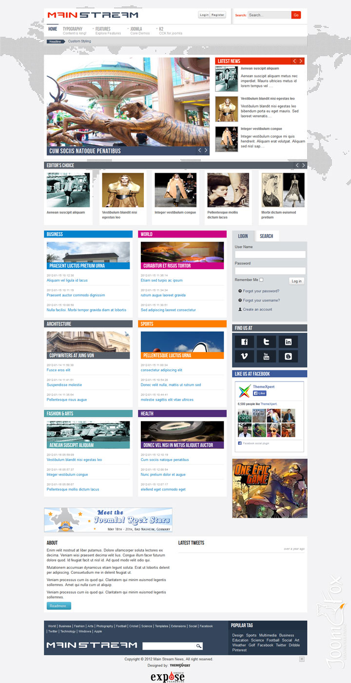 Joomla шаблон ThemeXpert MainStream