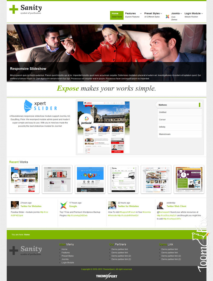 Joomla шаблон ThemeXpert Sanity