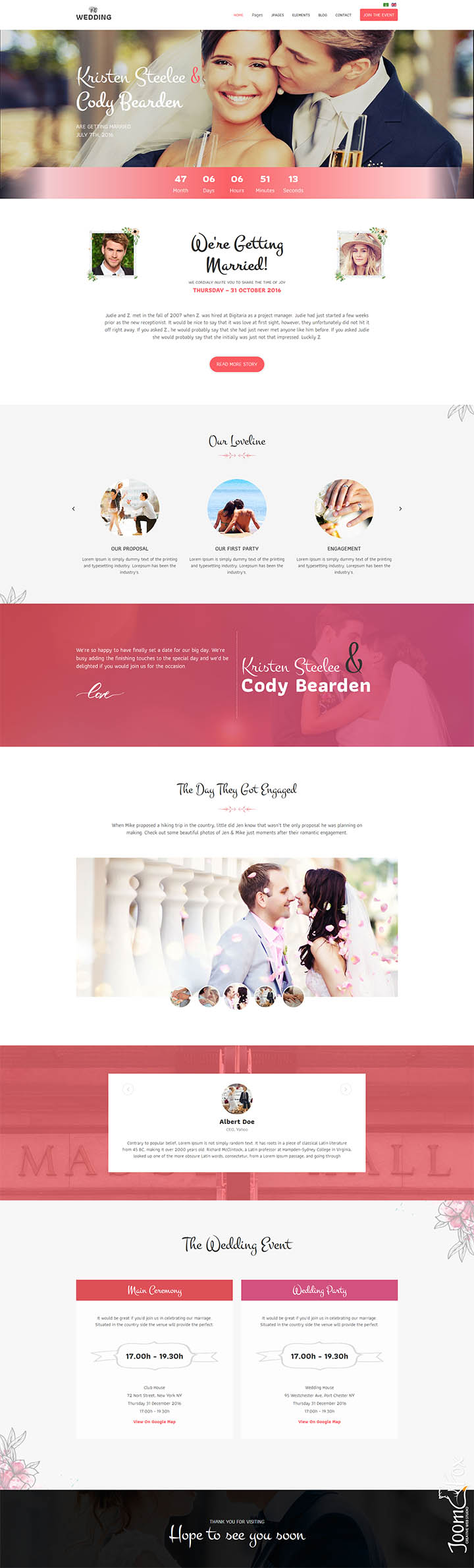 Joomla шаблон ThemeXpert Wedding