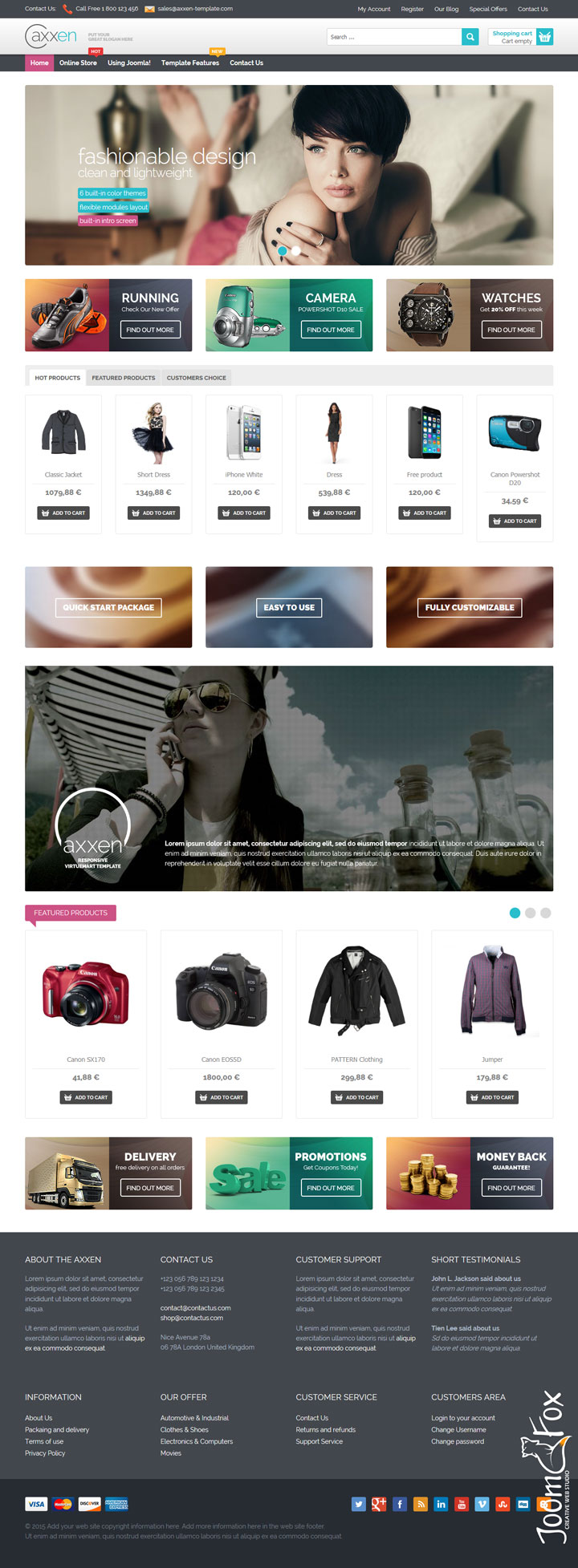 Joomla шаблон VirtuemartTemplates Axxen