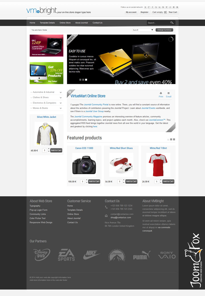 Joomla шаблон VirtuemartTemplates Bright