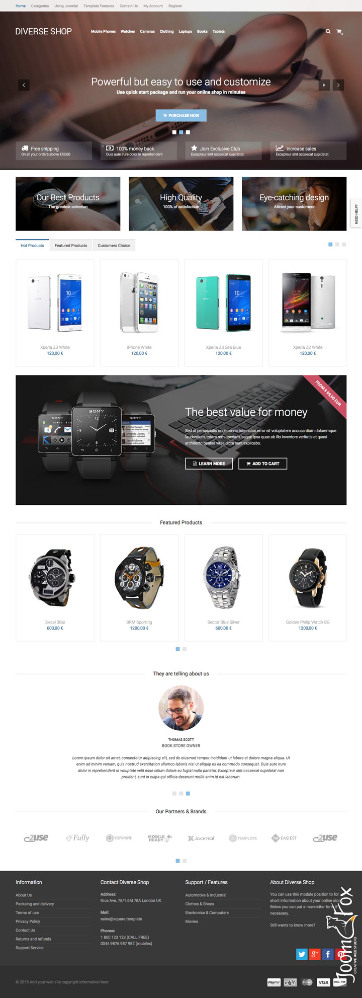 Joomla шаблон VirtuemartTemplates Diverse Shop