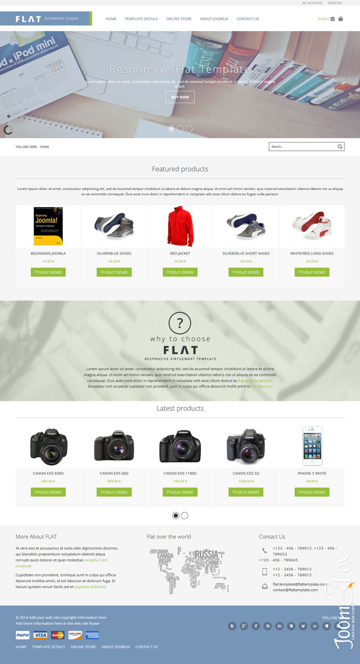 Joomla шаблон VirtuemartTemplates Flat Store