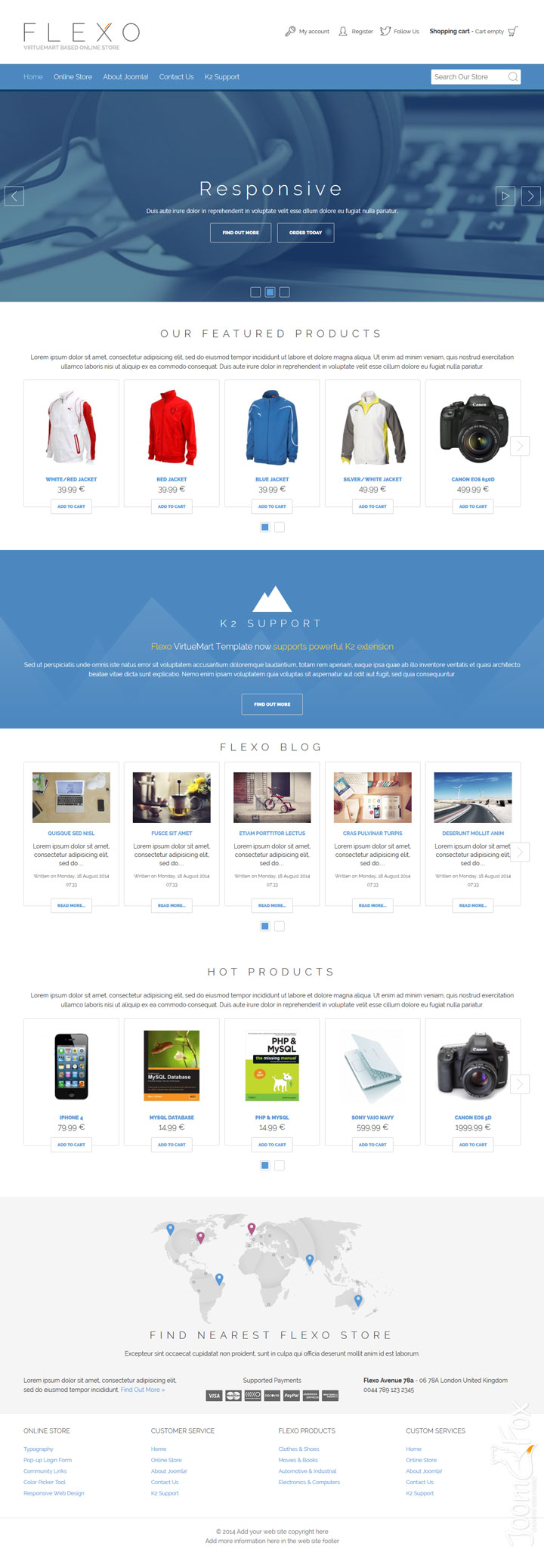 Joomla шаблон VirtuemartTemplates Flexo