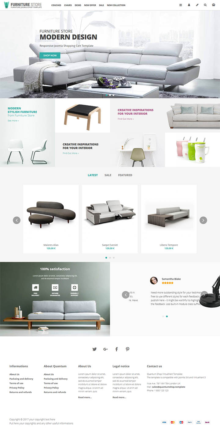 Joomla шаблон VirtuemartTemplates Furniture Store