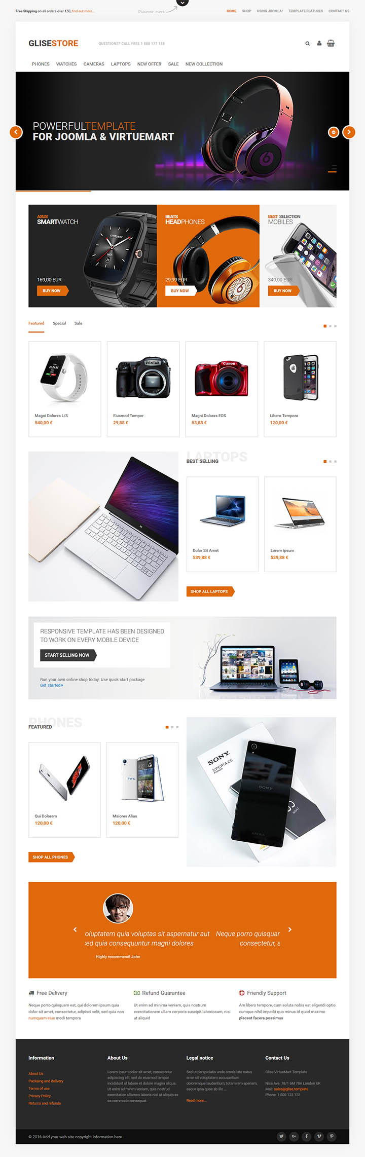 Joomla шаблон VirtuemartTemplates Glise Store